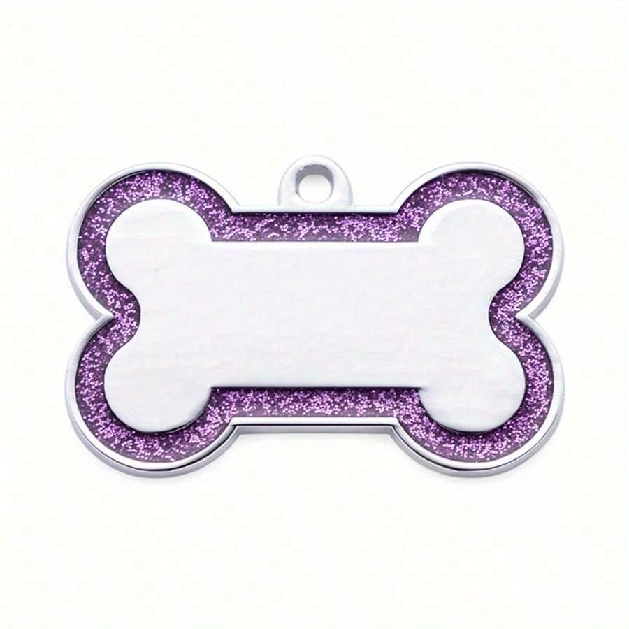 Custom Dog Tags Pendant, Personalised Cat Dog Puppy Pet ID Name Pendants, Collar Tag Pendant Pet Accessories Bone Glitter Pendant