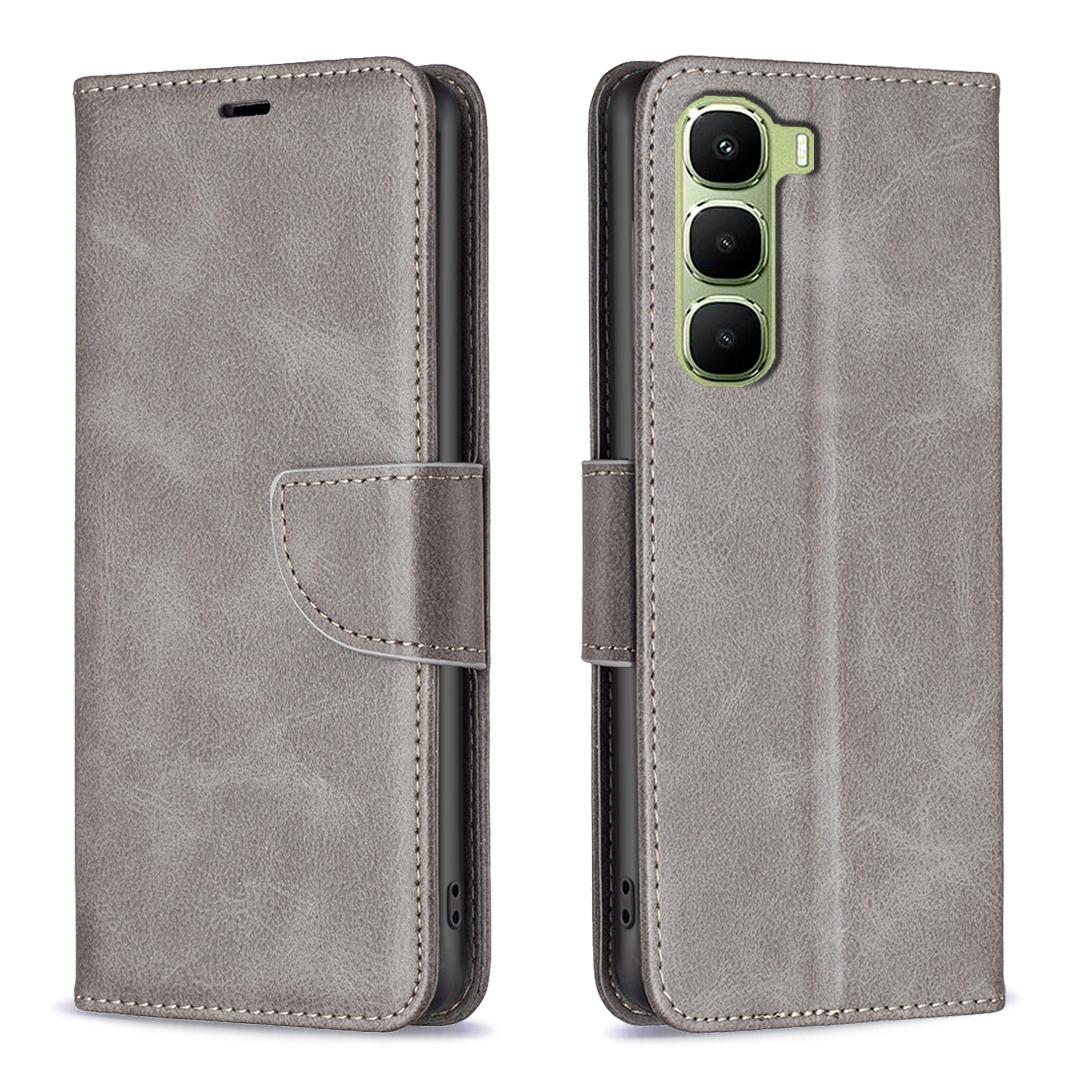 

For Infinix Hot 60 Pro 4G Case Shockproof PU Leather Cover with Wallet Card Slots Grey