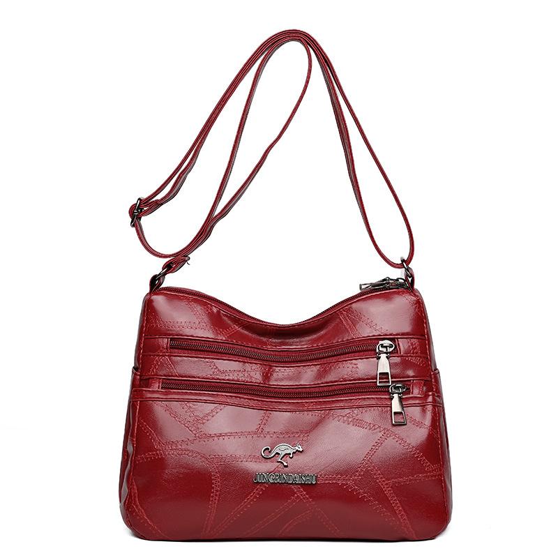 Torba Damska Miękka Tekstura Torba Prosta Atmosfera Torba na Ramię Duża Pojemność Torba Crossbody Torba dla Mamy w Średnim Wieku