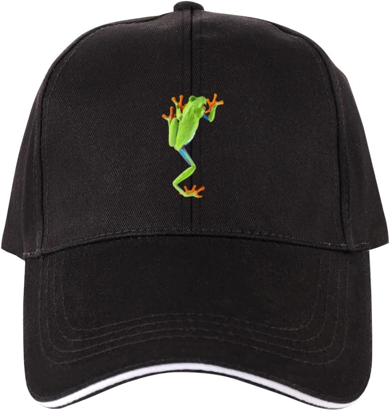 Red Eyed Tree Frog Graphic Baseball Cap Polyester Adjustable Summer Outdoor Snapback Hat Unisex