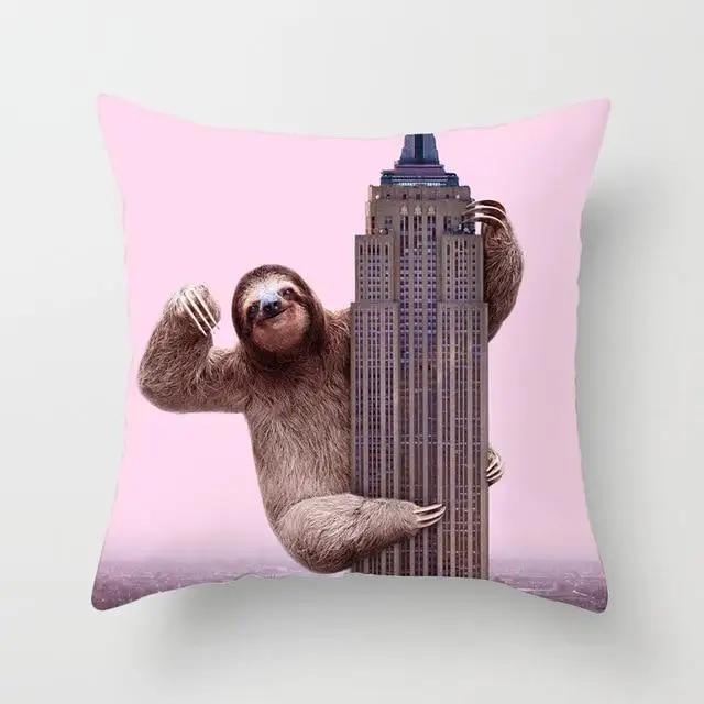Juste de coussin de dessin animé pour la maison, taie d'oreiller décorative, animal, lama, alpaga, girafe, canapé, voiture, fête, Nairobi, Orn