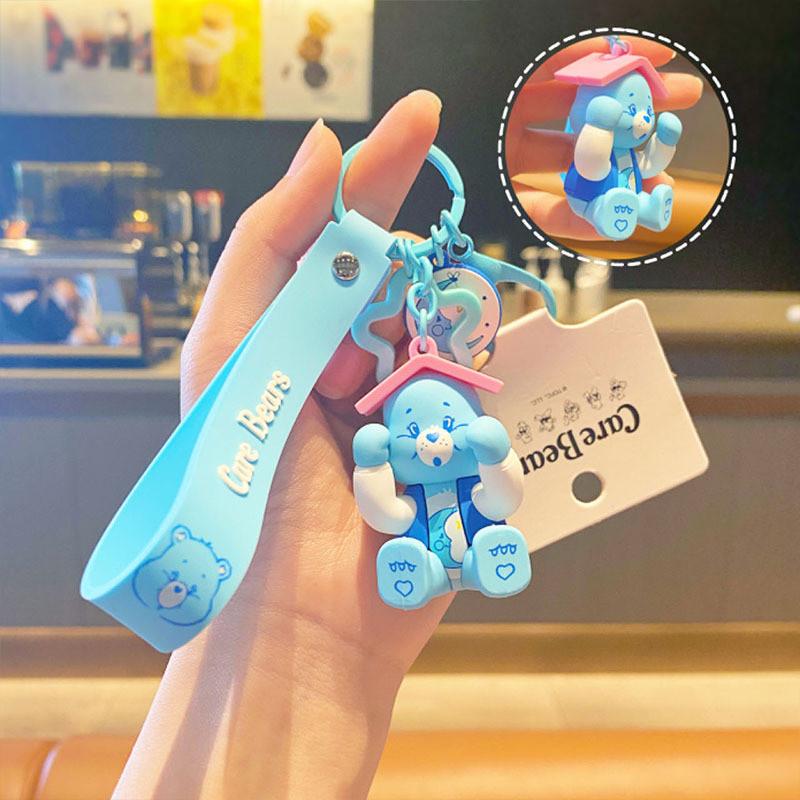 Love Cute Rainbow Bear Cartoon Keychain Pendant  For School Bag Decor Gift And