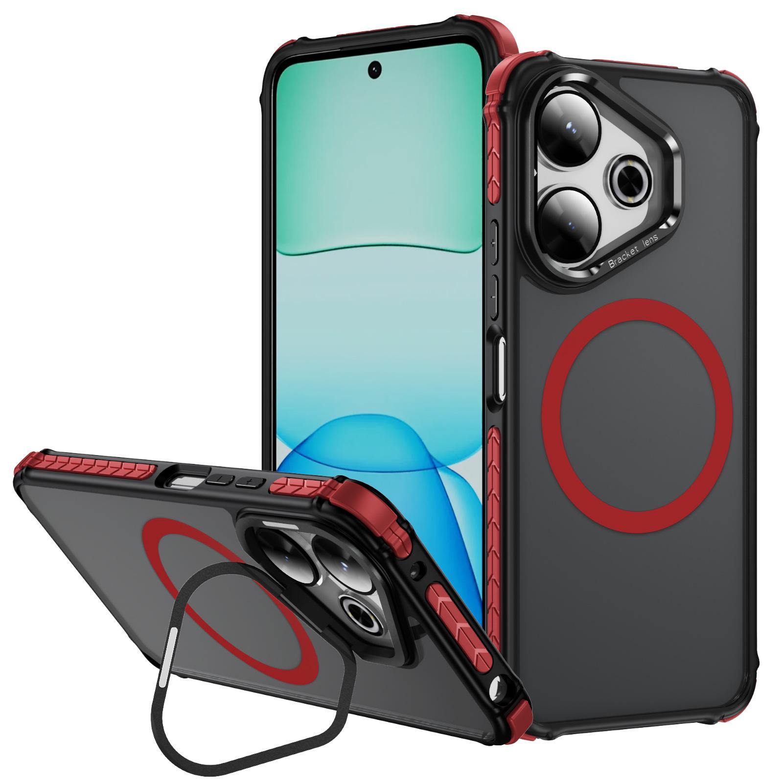 

For Redmi Phone Case Magnetic Suction Ultra-thin Anti Drop Heat Dissipation Cool Phone Case Skin Feel Bracket Phone Case For Redmi 13C 5G
