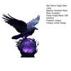 Mysterious Flying Crow Night Light with Glowing Purple Base - 3D Bird Sculpture & LED Orb for Gothic, Halloween & Home Decor