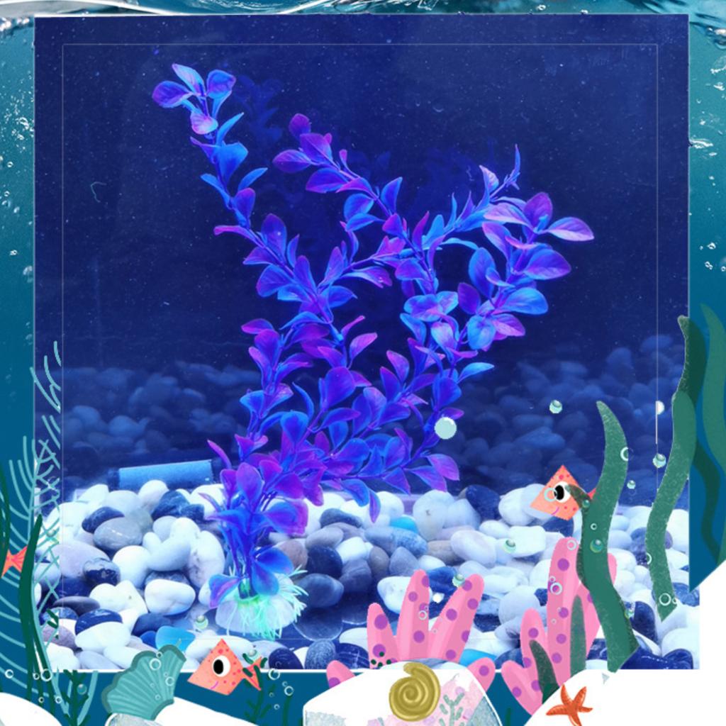 2-Piece Aquarium Aquarium Fish Tank Plants Decorative 10.6-inch Purple