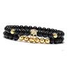 Geometric Skull Demon Bead Bracelet With Diamond Finish For Men And Women