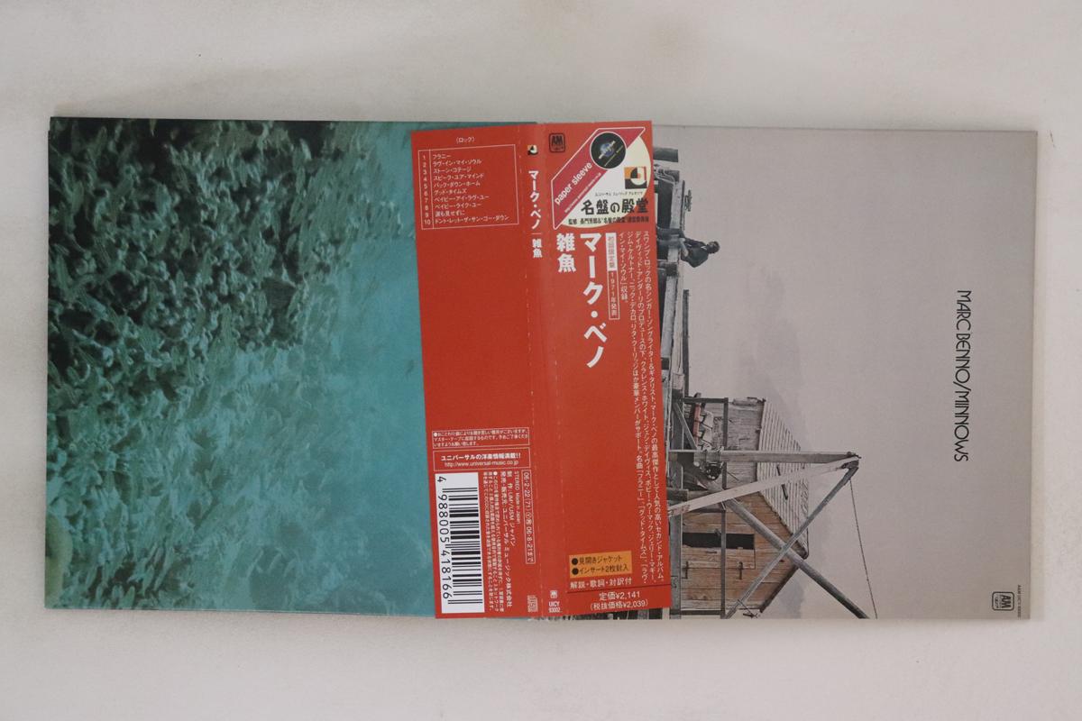

CD MARC BENNO - Minnows UICY93002 A&M 2006 Japan Obi Rock Used