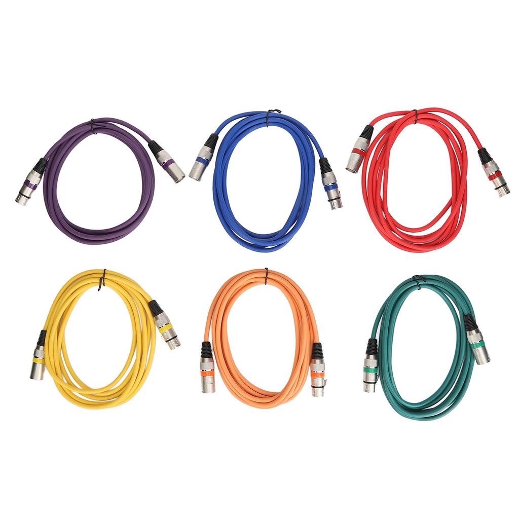 6 Pcs XLR Male to Female Cable 10FT Layer Shielding Strong Anti Interference XLR Microphone Cor