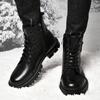 Fashion Fashion Desert Boots Men Winter Plush Snow Boots Male Casual Comfortable High Top Shoe Men's Motorcycle Boots