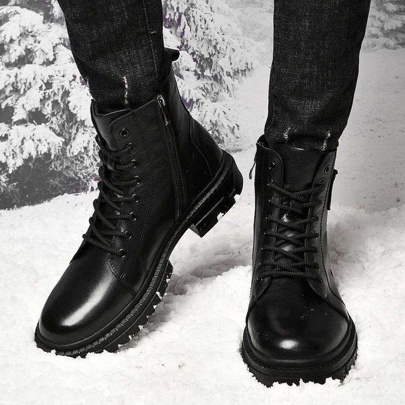 Fashion Fashion Desert Boots Men Winter Plush Snow Boots Male Casual Comfortable High Top Shoe Men's Motorcycle Boots