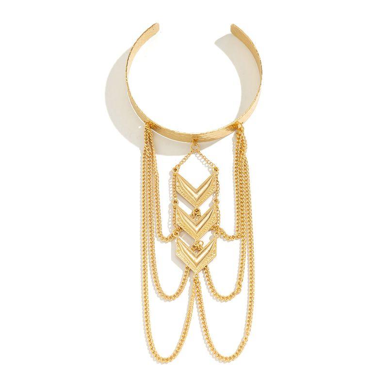 

Tassel V-Shaped Metal Snakeskin Pattern Bracelet Female Fashion Summer Fashion New Special-Interest Design Play Photo Ornament Gold