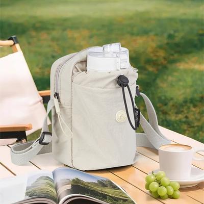 Držák na láhev s vodou s popruhem, Izolovaná taška na nosič láhve s vodou s kapsou na telefon, Taška přes rameno na láhev s vodou