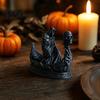 Entrance Hall Halloween Decoration 3D Printed Gothic Reaper Skull Boat Figurine, Small Desktop Ornament Decor for Party Decoration, Dark Horror Theme