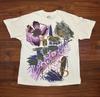VTG 90er Jacques Moret Kunst T-Shirt Herren Größe XL Elfenbeinweiß AOP Single Stitch