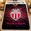 Flannel BlanketMonaco FC Custom Name Text Personalized Soft Warm Throw Blanket Home Decor Gift