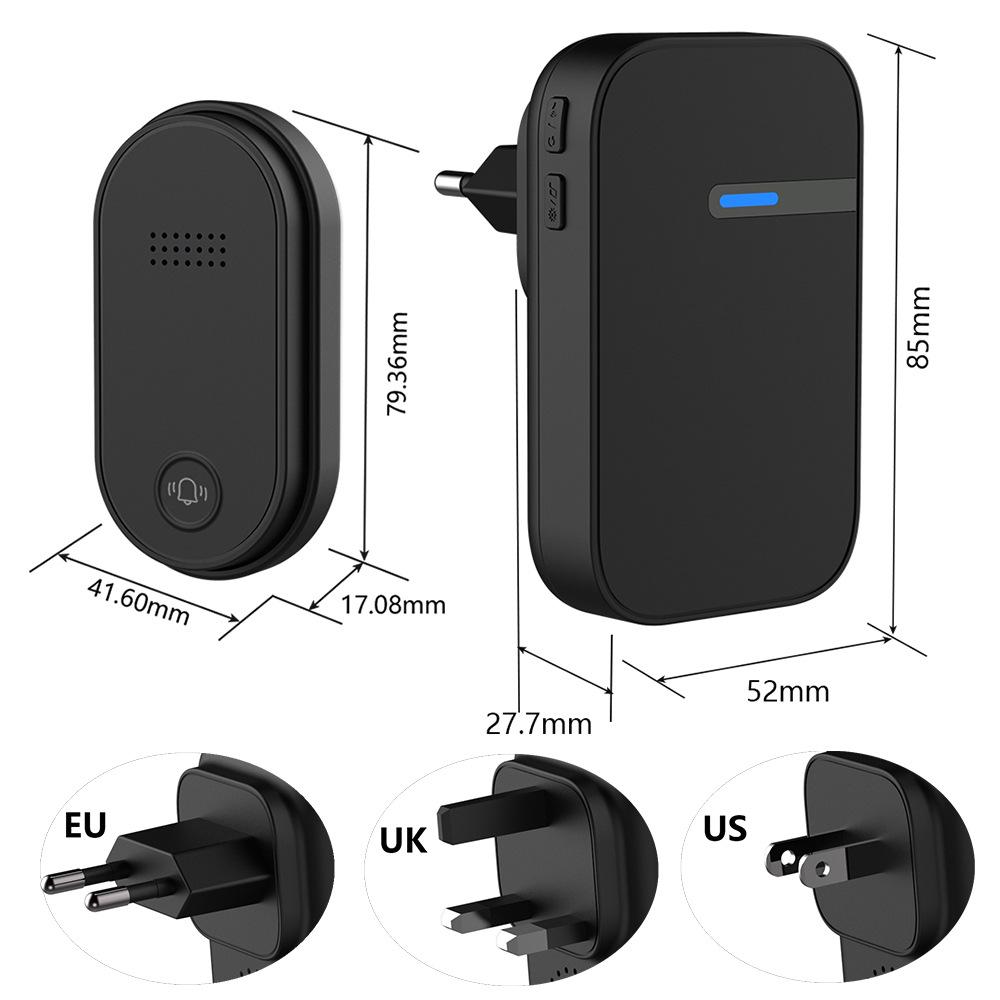 Smart Wireless Self-Powered Doorbell, Long-Range and Waterproof, Ideal for Homes and Elderly Assistance.