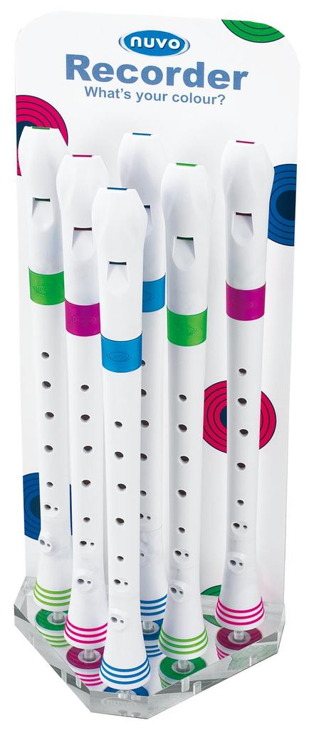 NUVO Soprano Recorder German Style FGREBLJP Recorder (WhiteBlue) WhiteBlue []