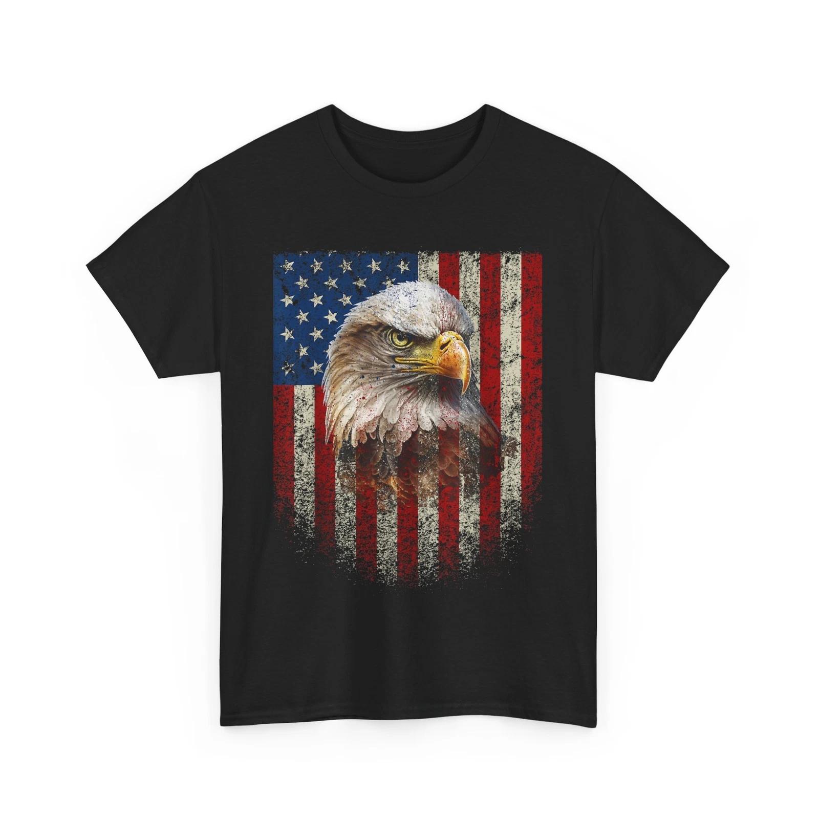 Американский флаг Белоголовый орлан 4 июля Женская Мужская Патриотическая Рубашка 2XL