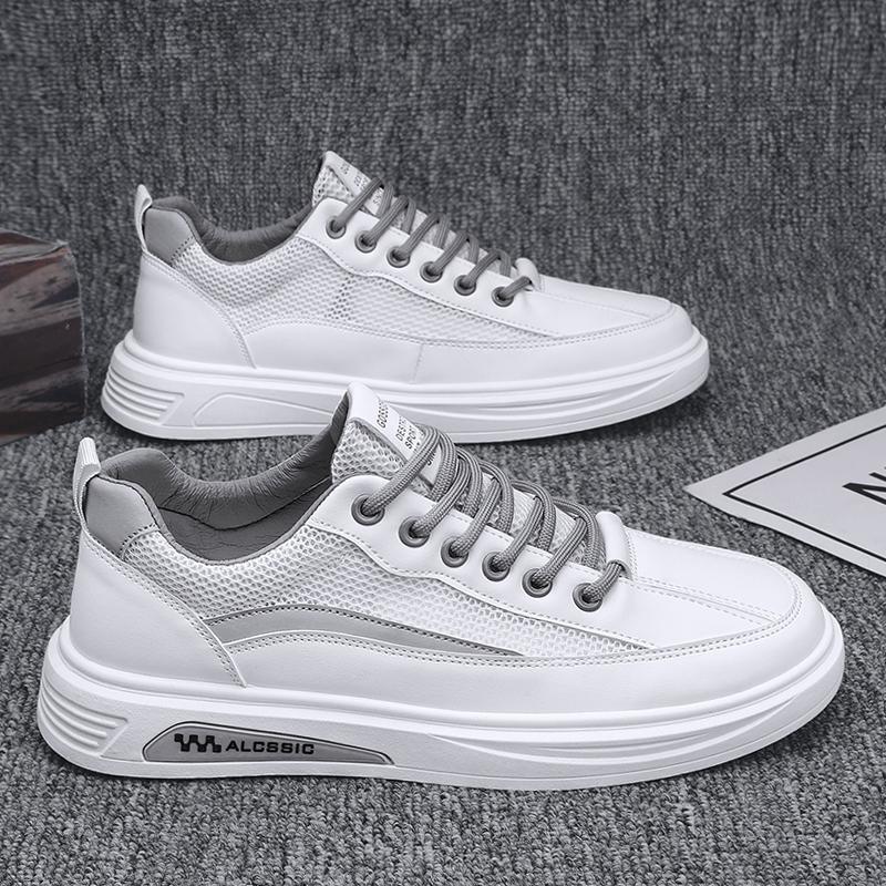 Men's shoes 2025 new explosion summer breathable deodorant mesh hollow mesh small white board shoes men's sports and leisure network
