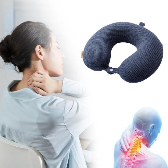 Reisepute Nakkestøttepute Ensfarvet Ekstra Myk Pustende Lindrer Tretthet Ergonomisk U-formet Nakkepute