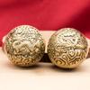 Brass Dragon & Phoenix Walnut Handballs: Retro Finger Exercise Copper Balls (Pair)