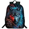 Wolf 3D Print Backpacks Students Large Capacity School Bags Animal Lion Tiger Backpack Travel Bag Boys Gils Bookbag