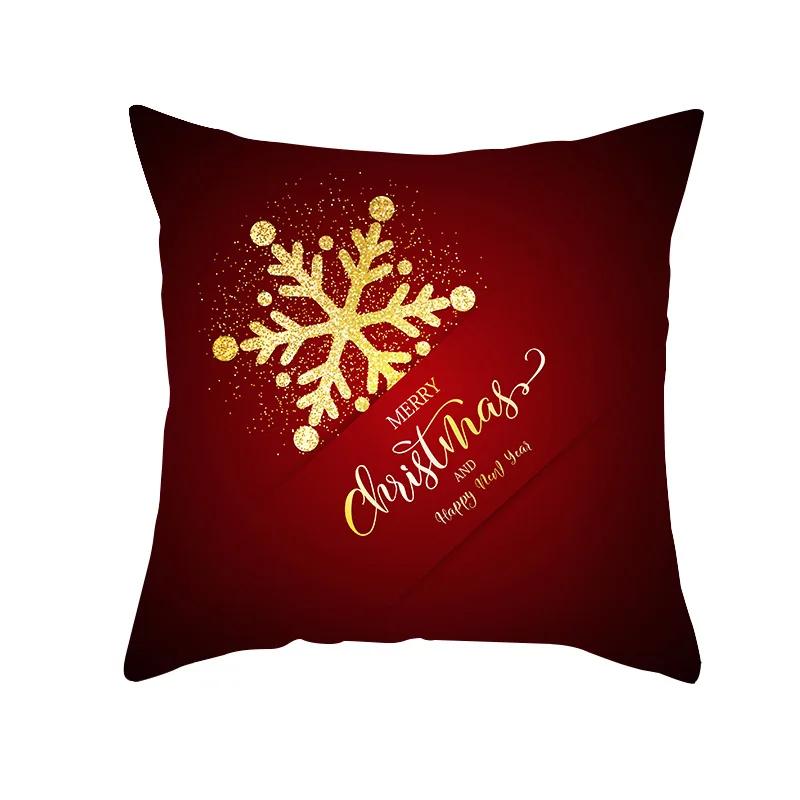 Red Christmas Pillow Covers Christmas Decorations Pillowcase Winter Decorative Pillow Case For Indoor Sofa Xmas Couch