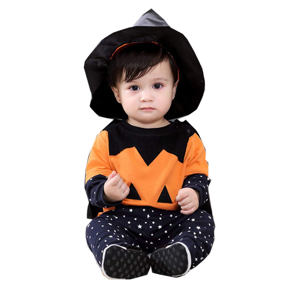 

Ymgot Halloween Costume, Pumpkin and Magician, 4-Piece Set, Baby/Child Cosplay Costume, All Saints Day (120)