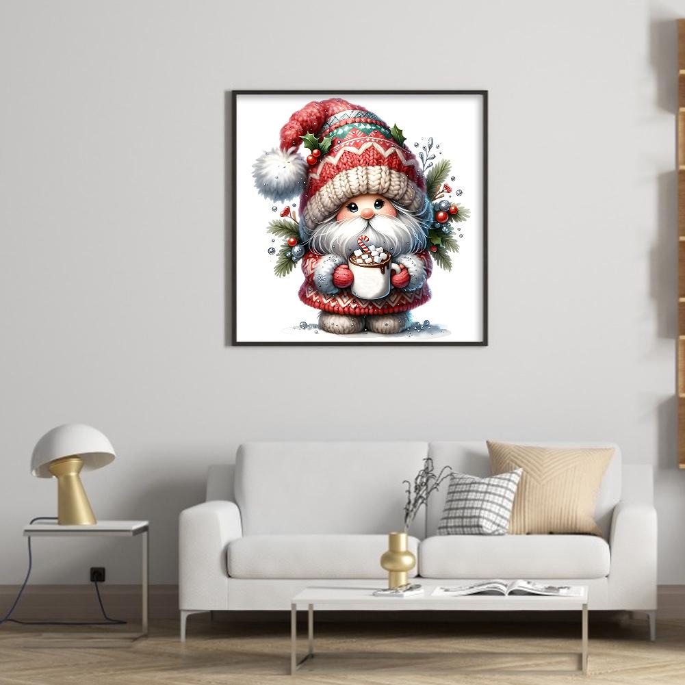 Full Embroidery Eco-cotton Thread 11CT Printed Xmas Gnome Cross Stitch Kit Art
