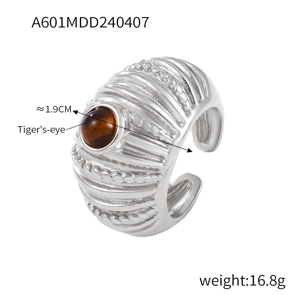 316L Stainless Steel Rings For Women 18K Gold Plated Waterproof Women's Chunky Ring Goth Golden Open Ring Luxury Woman Zircon