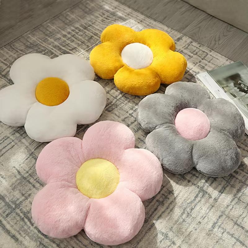 35cm Stuffed Five Petal Flower Cushion Girly Room Decor Sunflower Pillow Bay Window Pink Flower Sit Bedroom Seat Pillow