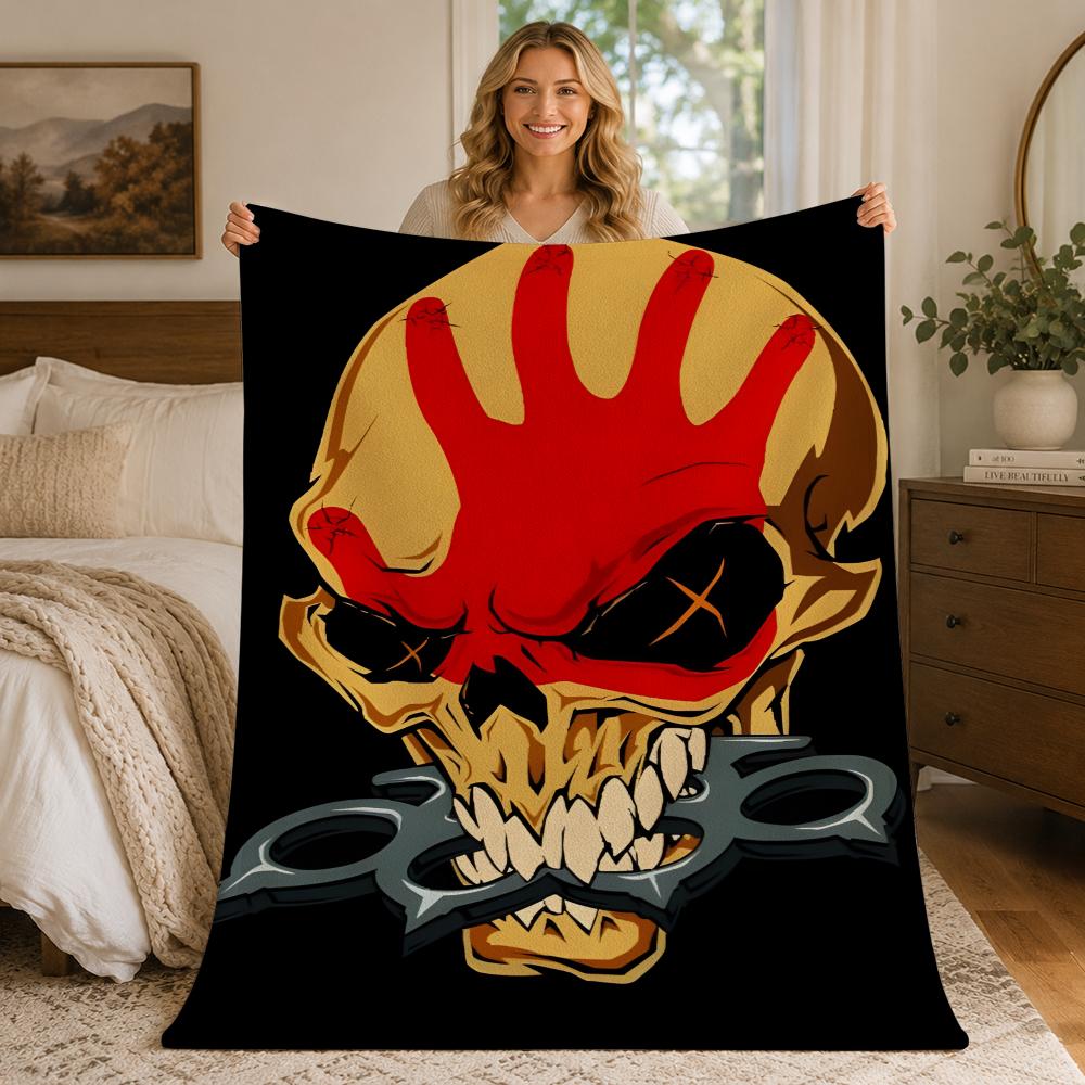 Band F-Five Fingers Death Punchs Throw Blankets Soft Warm Flannel Blanket Bedding for Bed Living room Home Sofa