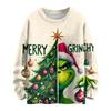 Ladies' Fashionable Casual Long Sleeved Christmas Cute Printed Round Neck Knitted Yarn