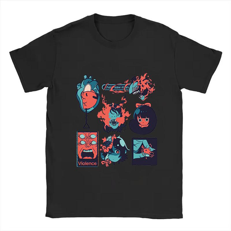 Anime Chainsaw Man Pochita Poster Printed Tshirt Mens and Womens Tshirt Mens Top Sports Tshirt Mens Tshirt Harajuku Tee