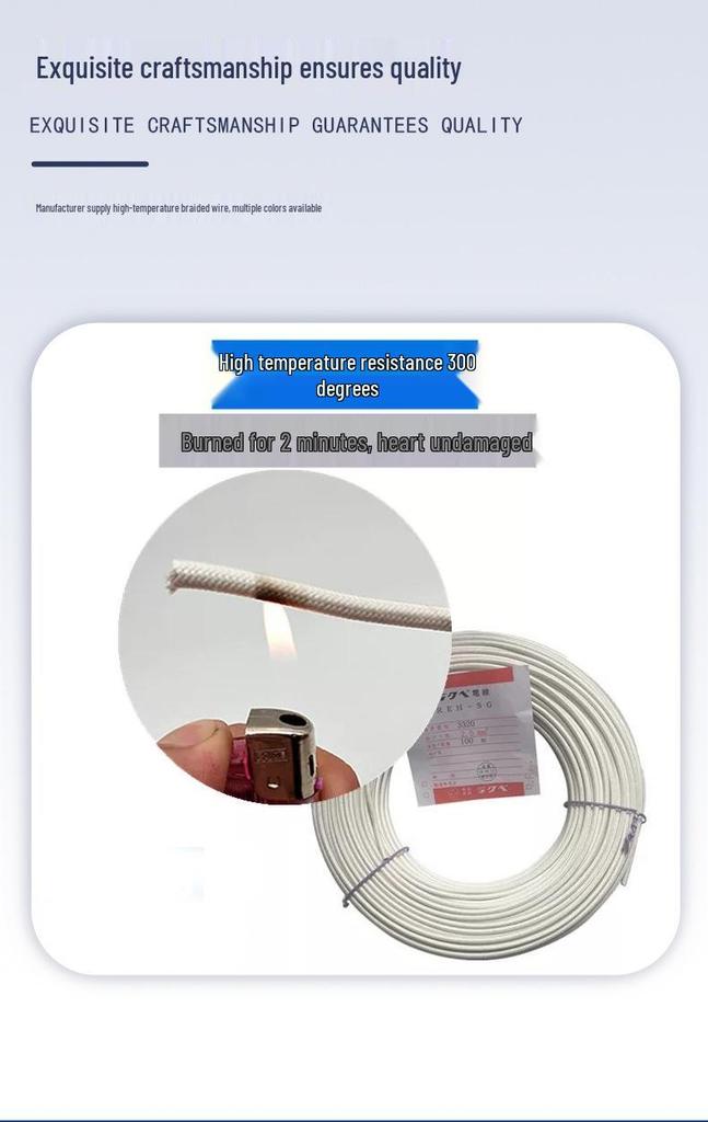 Silicone Braided High-Temp Wire 3320, 200°C-Resistant Fiberglass AGRP