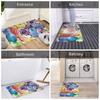 Pug Colorful Pugs Art Dog Pet Lover Floor Door Bathroom Kitchen Mat Anti-Slip Indoor Cute Pet Doormat Toilet Entrance Carpet Rug
