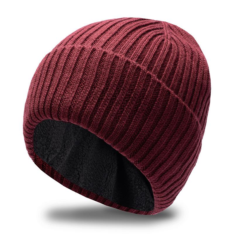 60-67Cm Men Keep Warm Winter Big Size Beanies Wool Blended Knitted Hats Thickened Toand Large Size Cold Skullies Ski Golf Cap