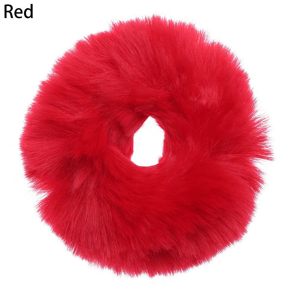Fashion Women and Girls Hair Bobbles Faux Rabbit Fur Pom Pom Hair Tie Ponytail Holders Elastic  Hair Bands Fur Hair Scrunchies