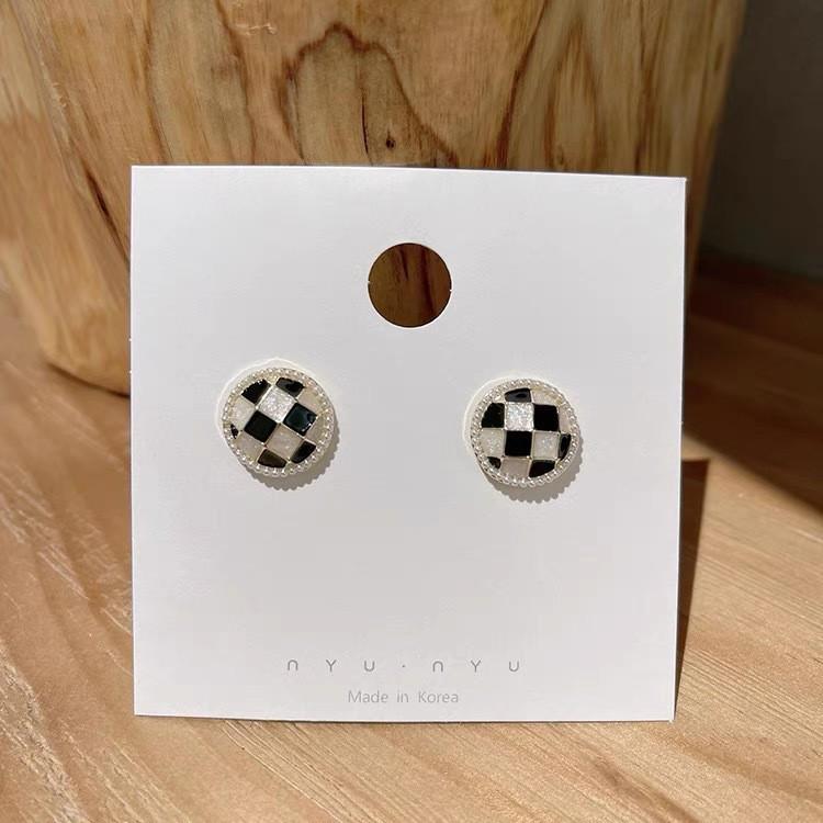 Geometric Green Retro Korean Square Earrings for Women