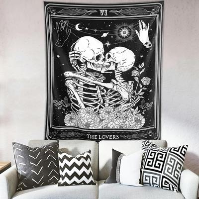 Skeleton Embrace Design Tapestry Suitable For Living Rooms, Bedrooms, Wall Hangings, Valentine's Day Party Home Decor