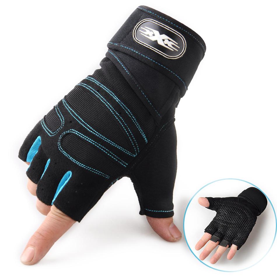 Fitness Gloves Crossfit Training Half Finger Gym Gloves Non-Slip Breathable Extended Wrist Support Bodybuilding Workout Gloves
