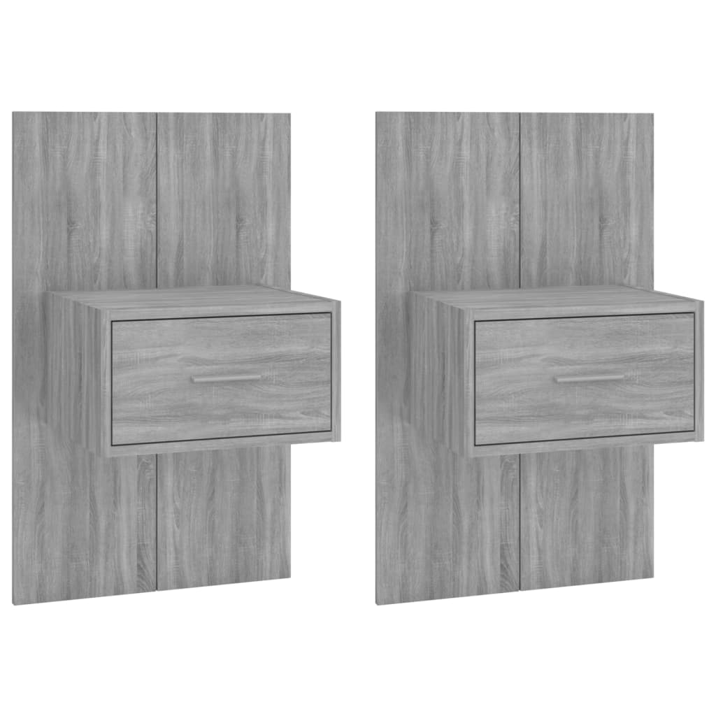 Wall Mounted Nightstands 2 pcs Grey Sonoma