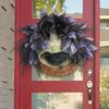 1 Pcs Halloween Bow Crow Garland Door Hanging Artificial Rattan Wreath Horror Party Decoration Pendant Gift