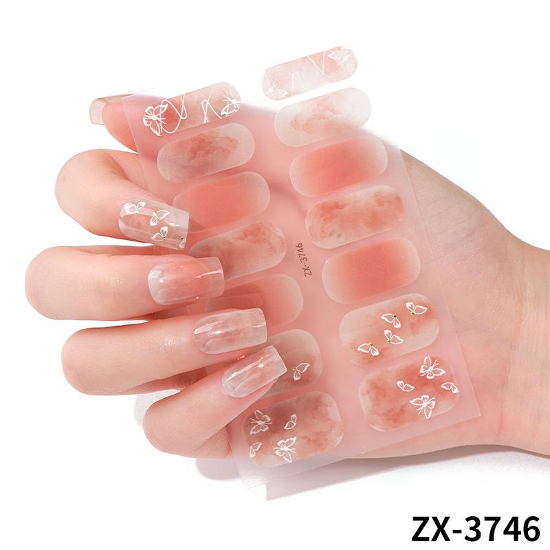 Nail Art Stickers 3D Color Diamond Smudged Nail Polish Film Nail Art Stickers INS Waterproof Nail Stickers