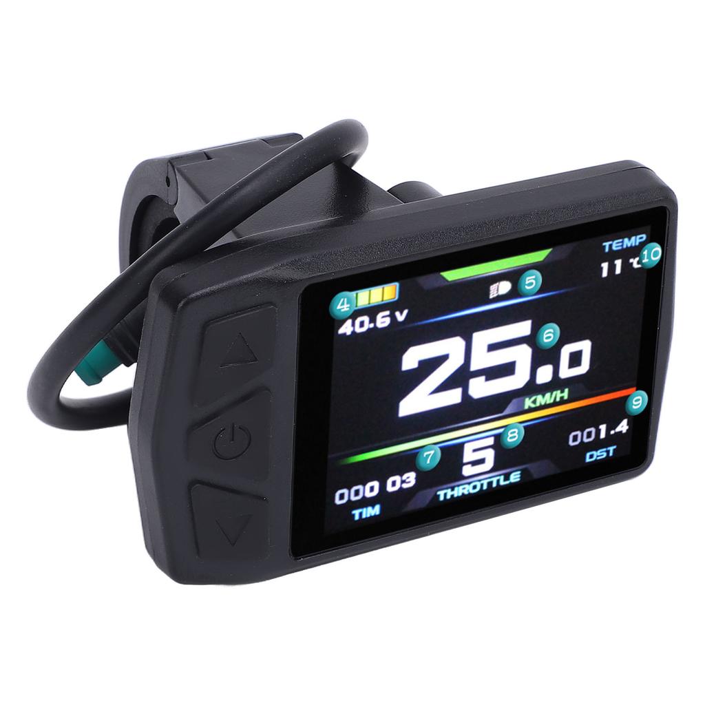 Elektrisches Fahrradpanel mit USB-Ladeanschluss und wasserdichtem Stecker Farb-LCD-Anzeigemeter für KT TF01