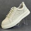 Cross-Border Little White Shoes Men'S Autumn New Breathable Men'S Versatile Trendy Shoes Leather Thick-Soled Light Heightening Board Shoes Men