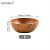 Cuenco de madera de Acacia para ensalada, cuenco de madera antiescaldado para niños, adecuado para decoración de helados de frutas y verduras, 1 Uds.