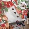 Christmas Winter Snowman Elk Curtains For Living Room Bedroom Home Decoration Window Voile Tulle Curtain Drapes