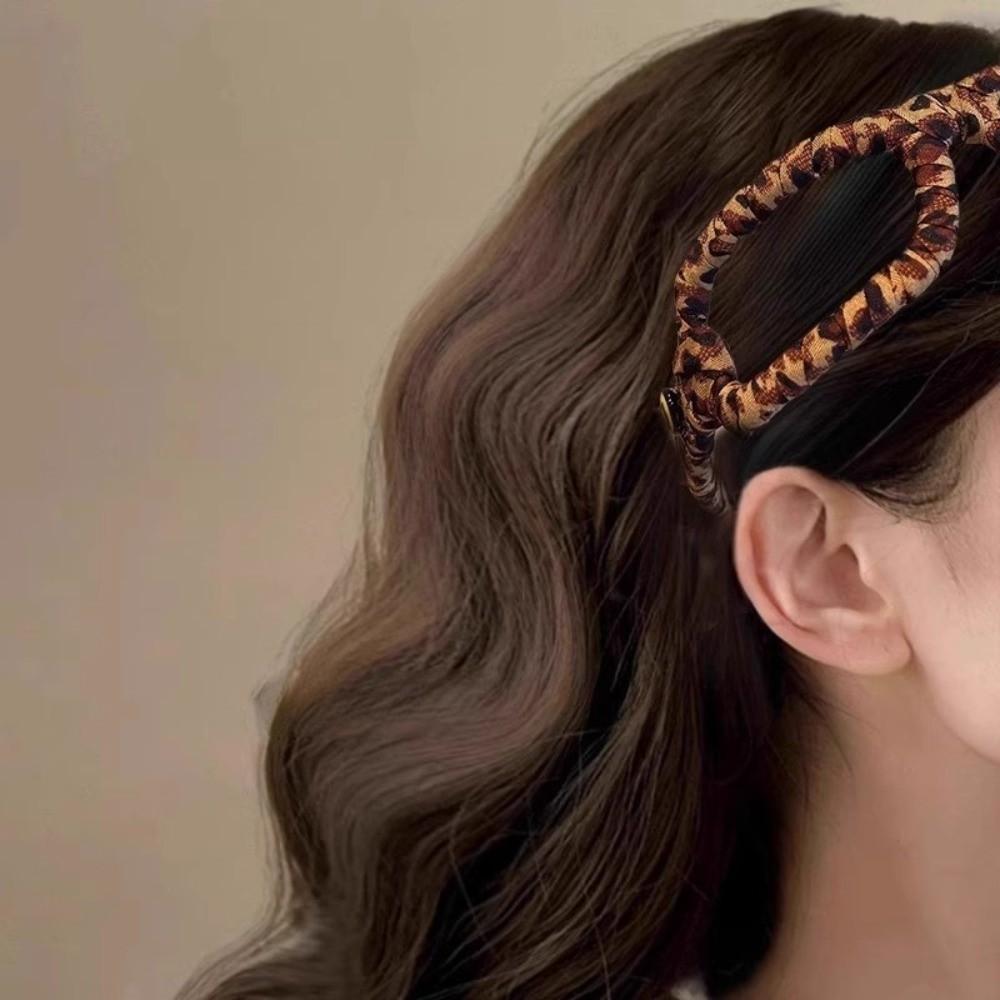Styling Kopfschmuck Braunes Stirnband Leopardenmuster 2in1 Brillen-Stirnband Haarnadel Leopardenmuster Brille Damen
