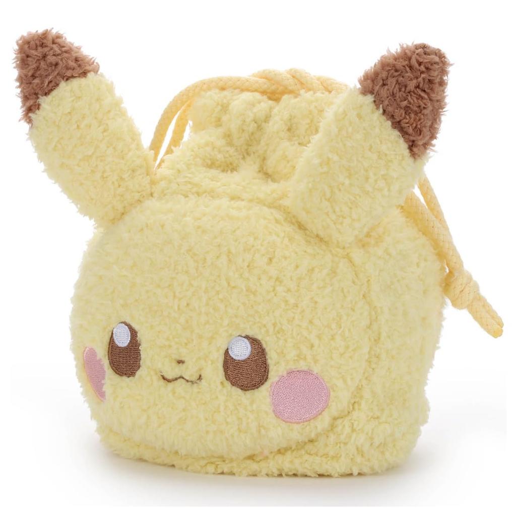 Takara Tomy Arts (TAKARATOMY A.R.T.S) Pokémon PokéPiece Plush Drawstring Bag, Pikachu Plush, Approximately 18cm Tall